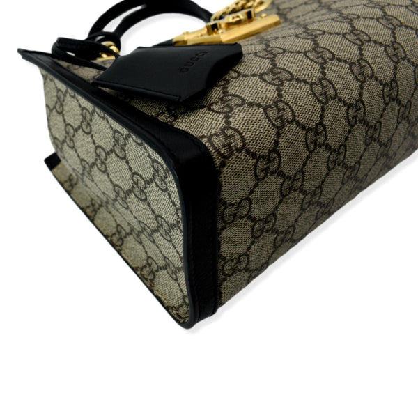 GUCCI Padlock Small GG Supreme Canvas Shoulder Bag Beige/Ebony 498156