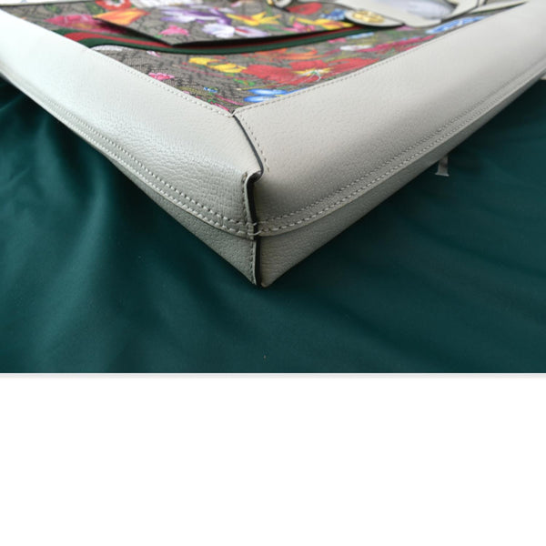 Gucci Ophidia GG Flora Vertical Shopping Tote Bag White