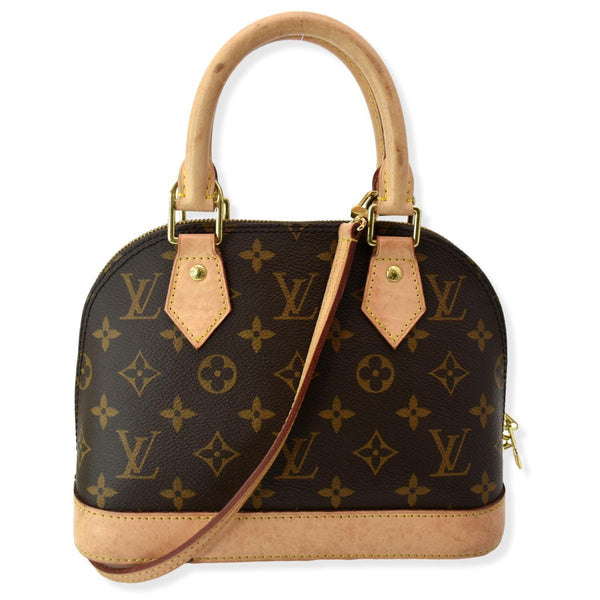 LOUIS VUITTON Alma BB Monogram Canvas Satchel Crossbody Bag Brown