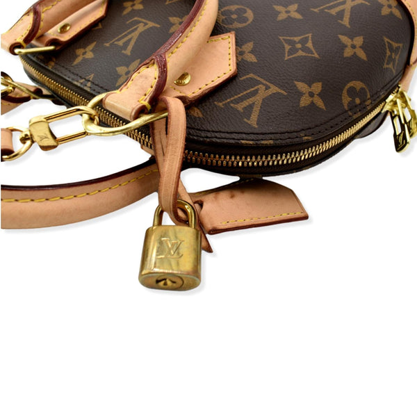 LOUIS VUITTON Alma BB Monogram Canvas Satchel Crossbody Bag Brown
