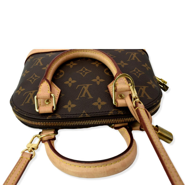 LOUIS VUITTON Alma BB Monogram Canvas Satchel Crossbody Bag Brown