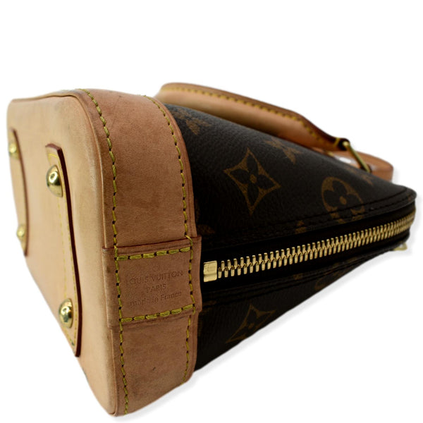 LOUIS VUITTON Alma BB Monogram Canvas Satchel Crossbody Bag Brown