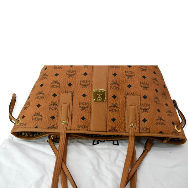 MCM Reversible Liz Medium Visetos Canvas Tote Bag Cognac