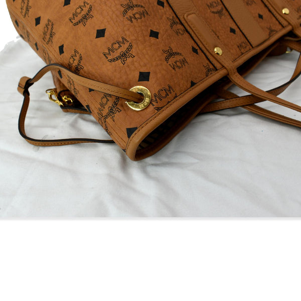 MCM Reversible Liz Medium Visetos Canvas Tote Bag Cognac