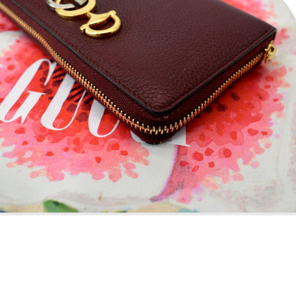 Gucci Zumi Zip Around Grainy Leather Wallet Bordeaux 570661