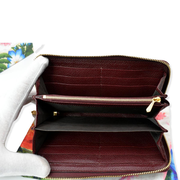 Gucci Zumi Zip Around Grainy Leather Wallet Bordeaux 570661