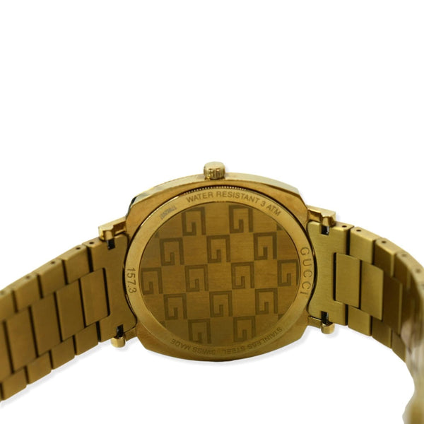 Gucci Grip GG Engraved Quartz Gold Stainless Steel Watch 35MM