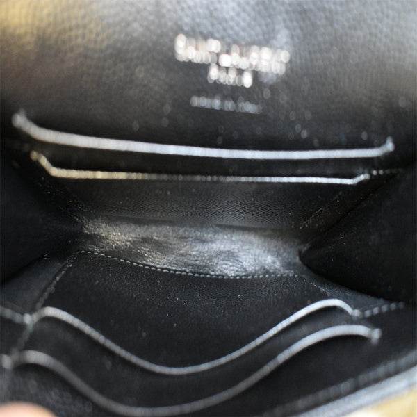 YVES SAINT LAURENT Monogram Grain De Poudre Leather Wallet Black