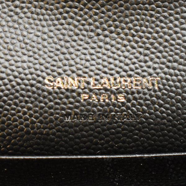 YVES SAINT LAURENT Monogram Grain De Poudre Leather Wallet Black