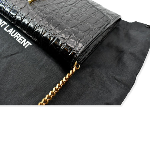 YSL Uptown Crocodile Leather Chain Wallet | D. Designer Handbags