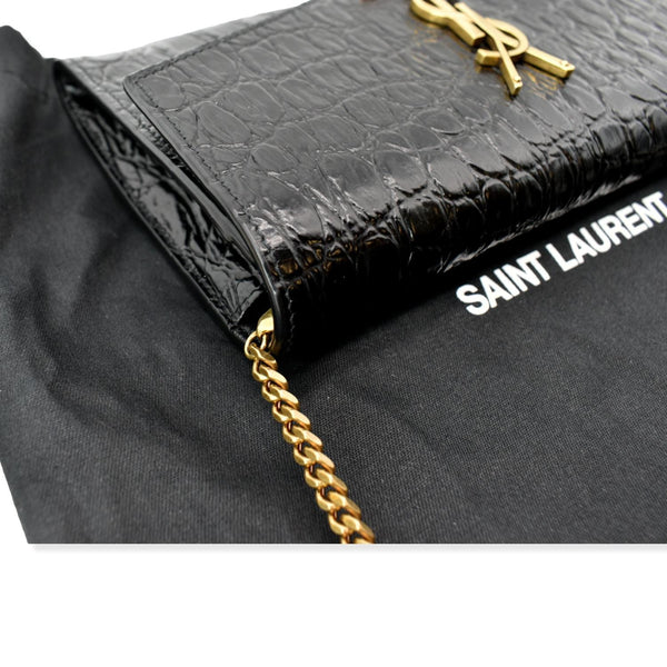 YSL Uptown Crocodile Leather Chain Wallet | D. Designer Handbags