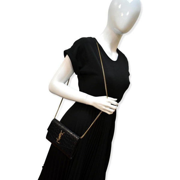 YSL Uptown Crocodile Leather Chain Wallet | D. Designer Handbags