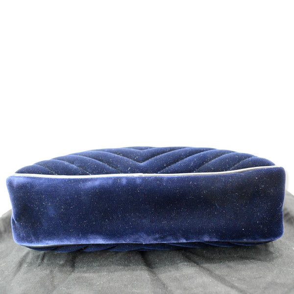 Yves Saint Laurent Lou Velvet Camera Crossbody Bag Blue