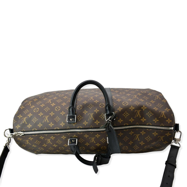 LOUIS VUITTON Keepall Bandouliere 55 Monogram Canvas Travel Bag Brown