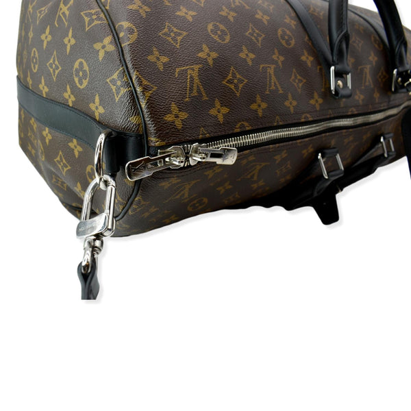 LOUIS VUITTON Keepall Bandouliere 55 Monogram Canvas Travel Bag Brown