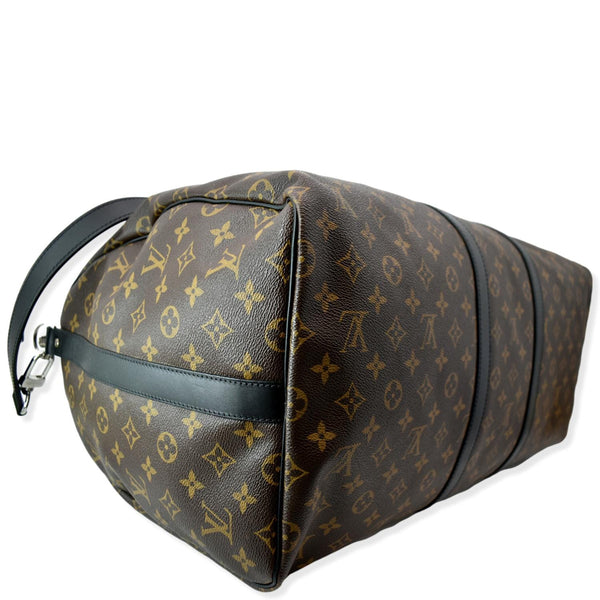 LOUIS VUITTON Keepall Bandouliere 55 Monogram Canvas Travel Bag Brown