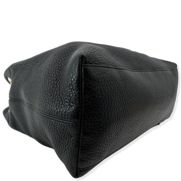 GUCCI Soho Pebbled Leather Chain Shoulder Bag Black 308982