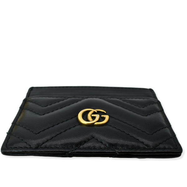 GUCCI GG Marmont Leather Card Case Black 443227