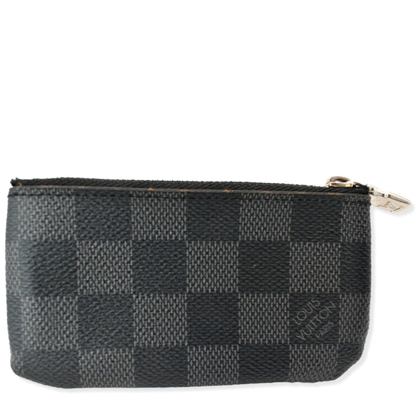 LOUIS VUITTON Pochette Key Cles Damier Graphite Coin Case Black