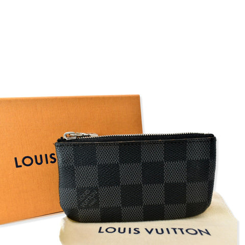 LOUIS VUITTON Pochette Key Cles Damier Graphite Coin Case Black