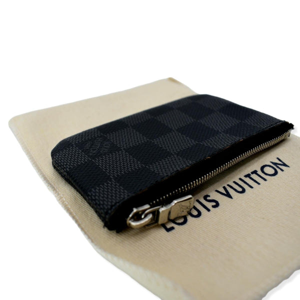 LOUIS VUITTON Pochette Key Cles Damier Graphite Coin Case Black