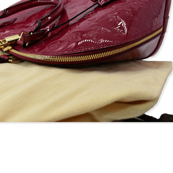 LOUIS VUITTON Alma GM Monogram Vernis Leather Satchel Bag Pink