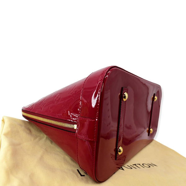 LOUIS VUITTON Alma GM Monogram Vernis Leather Satchel Bag Pink