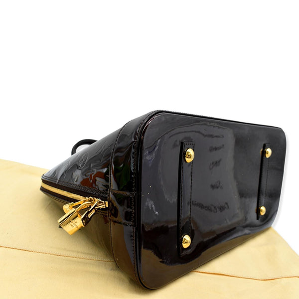 LOUIS VUITTON Alma GM Monogram Vernis Leather Satchel Bag Burgundy