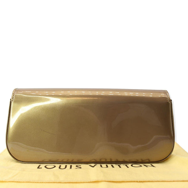 LOUIS VUITTON Sobe Pochette Vernis Leather Clutch Bag Bronze