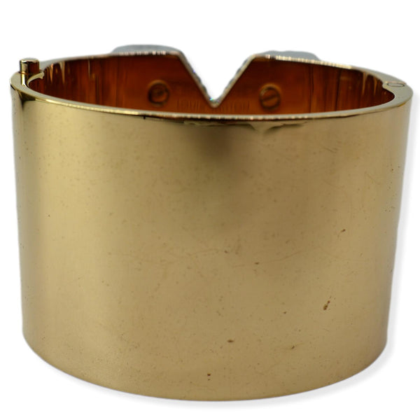 LOUIS VUITTON Crystal Essential V Strass Cuff Bracelet Gold