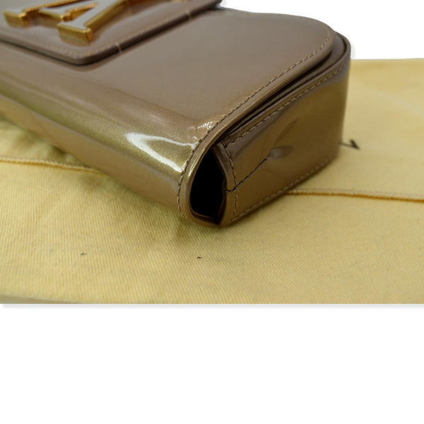 LOUIS VUITTON Sobe Pochette Vernis Leather Clutch Bag Bronze
