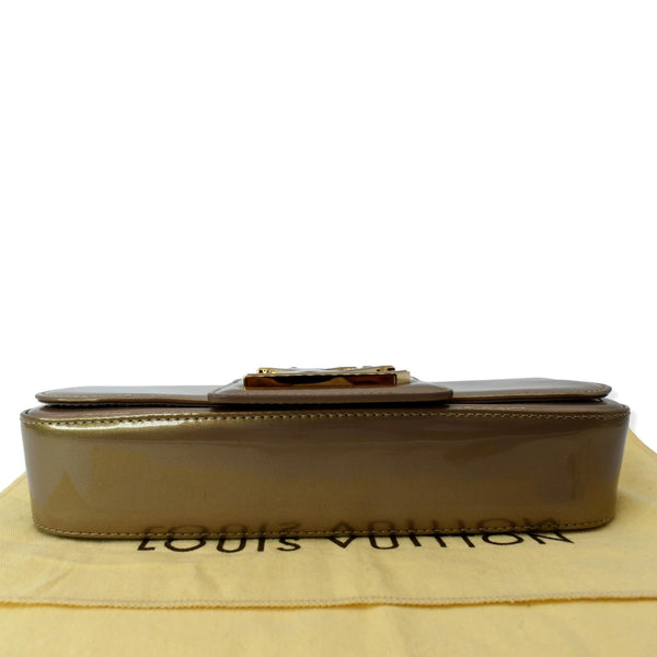 LOUIS VUITTON Sobe Pochette Vernis Leather Clutch Bag Bronze