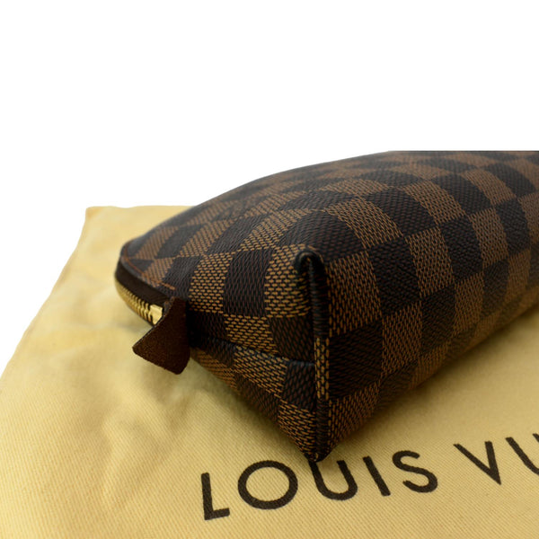 LOUIS VUITTON Damier Ebene Cosmetic Pouch Brown
