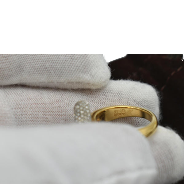 LOUIS VUITTON Crystal Essential V Strass Ring Silver/Gold