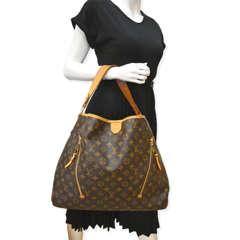 LOUIS VUITTON Delightful GM Monogram Canvas Hobo Bag Brown