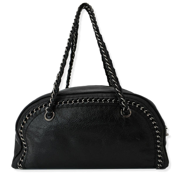 CHANEL CC Chain Around Leather Bowling Bag Black