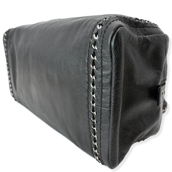 CHANEL CC Chain Around Leather Bowling Bag Black