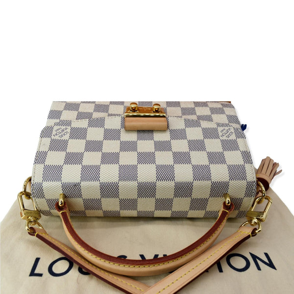 LOUIS VUITTON Croisette Damier Azur Satchel Crossbody Bag White