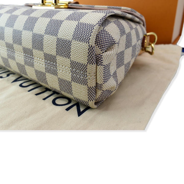 LOUIS VUITTON Croisette Damier Azur Satchel Crossbody Bag White