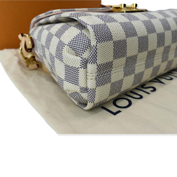 LOUIS VUITTON Croisette Damier Azur Satchel Crossbody Bag White