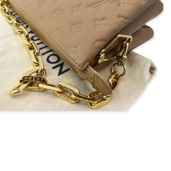 LOUIS VUITTON Coussin PM Monogram Embossed Shoulder Bag Camel