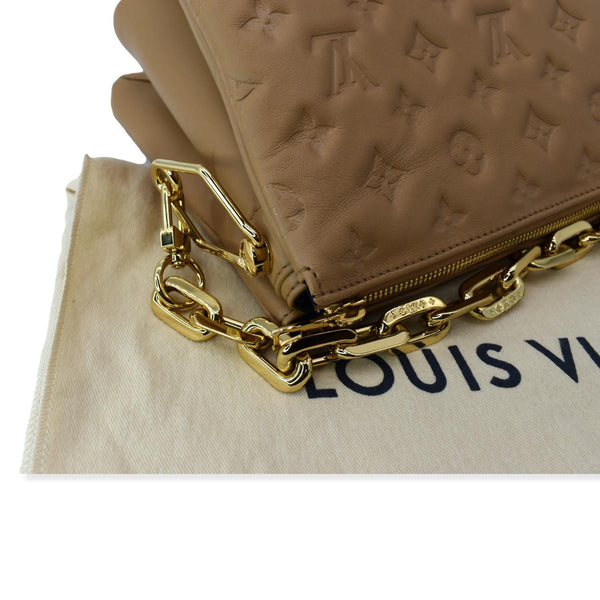 LOUIS VUITTON Coussin PM Monogram Embossed Shoulder Bag Camel