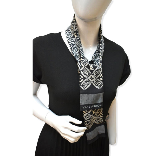 LOUIS VUITTON Since 1854 Silk Monogram Bandeau Gray