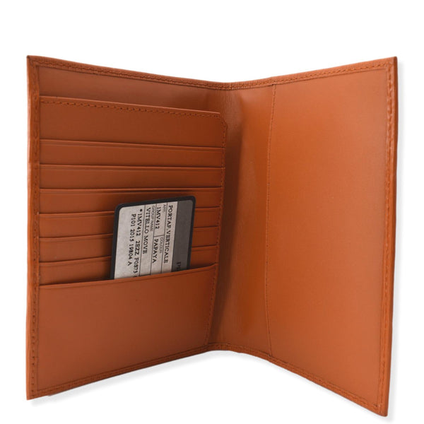 PRADA Vitello Move Bifold Leather Compact Wallet Papaya
