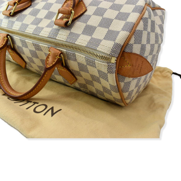 LOUIS VUITTON Speedy 30 Damier Azur Satchel Bag White