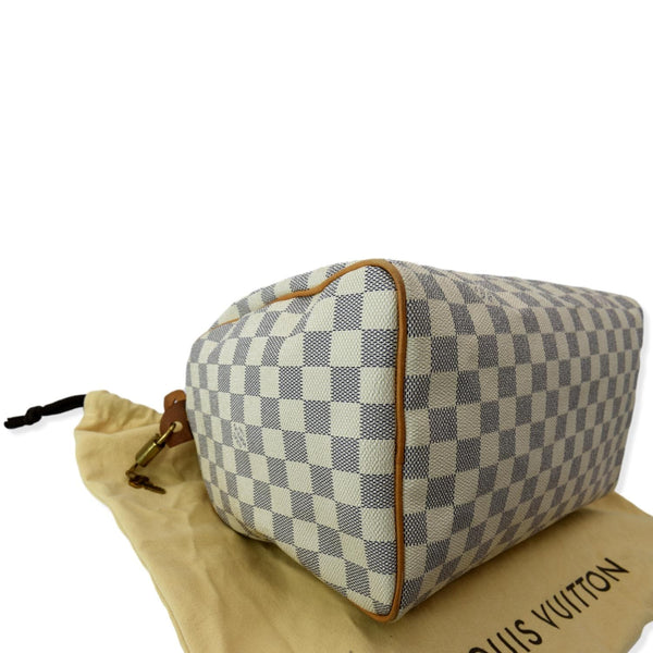 LOUIS VUITTON Speedy 30 Damier Azur Satchel Bag White