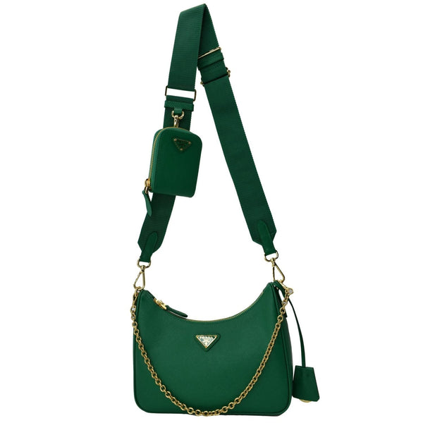 PRADA Re-Edition 2005 Saffiano Leather Shoulder Bag Green