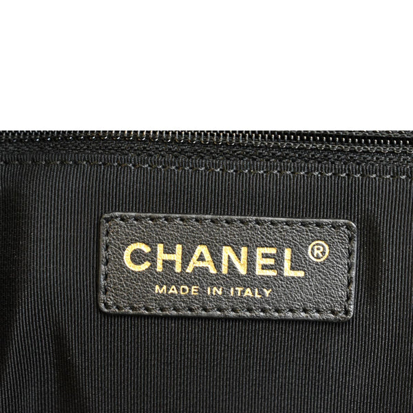 CHANEL Cerf Executive Leather Shopper Tote Bag Black