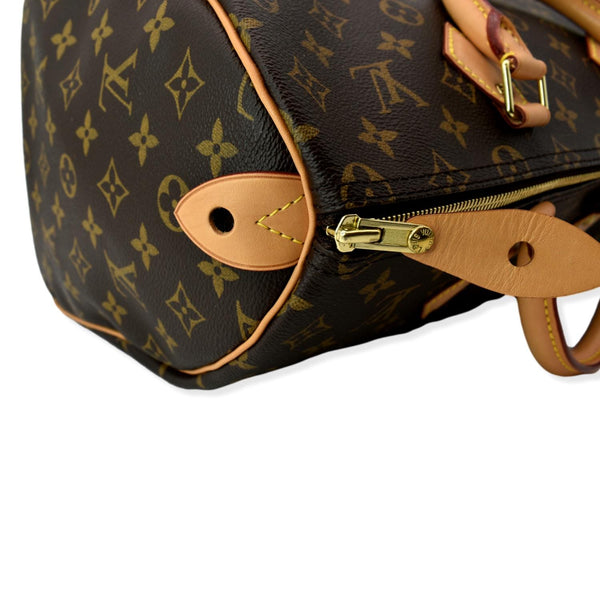 Louis Vuitton Speedy 35 Monogram Canvas Satchel Bag Brown