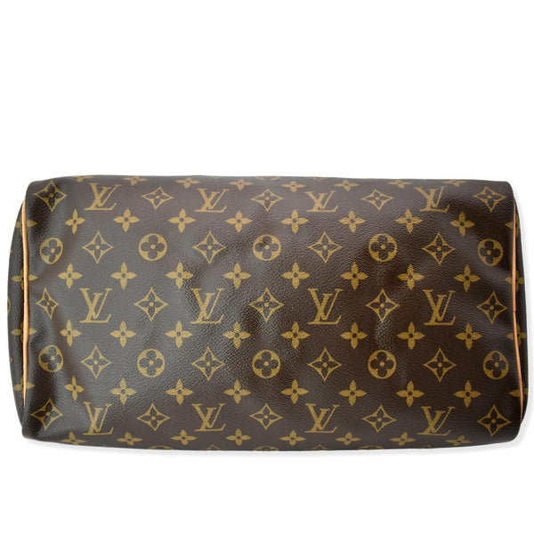 Louis Vuitton Speedy 35 Monogram Canvas Satchel Bag Brown